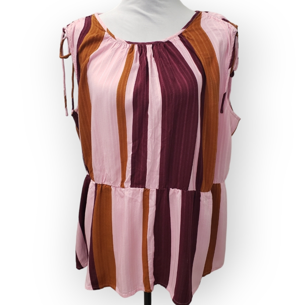 Lane Bryant Bold Stripe Sleeveless Tunic Size 18